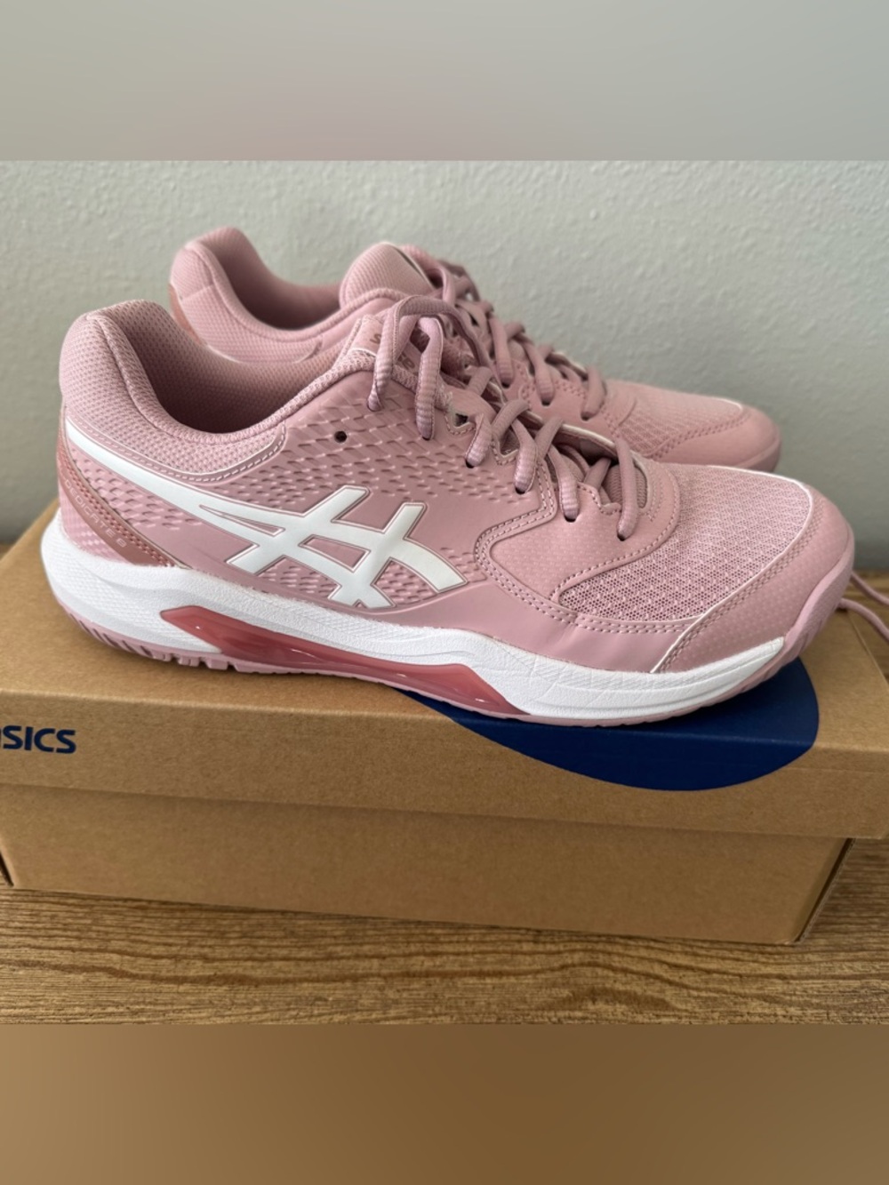 ASICS Women's Gel Dedicate 8 Pink Court Sneakers for pickleball/ tennis